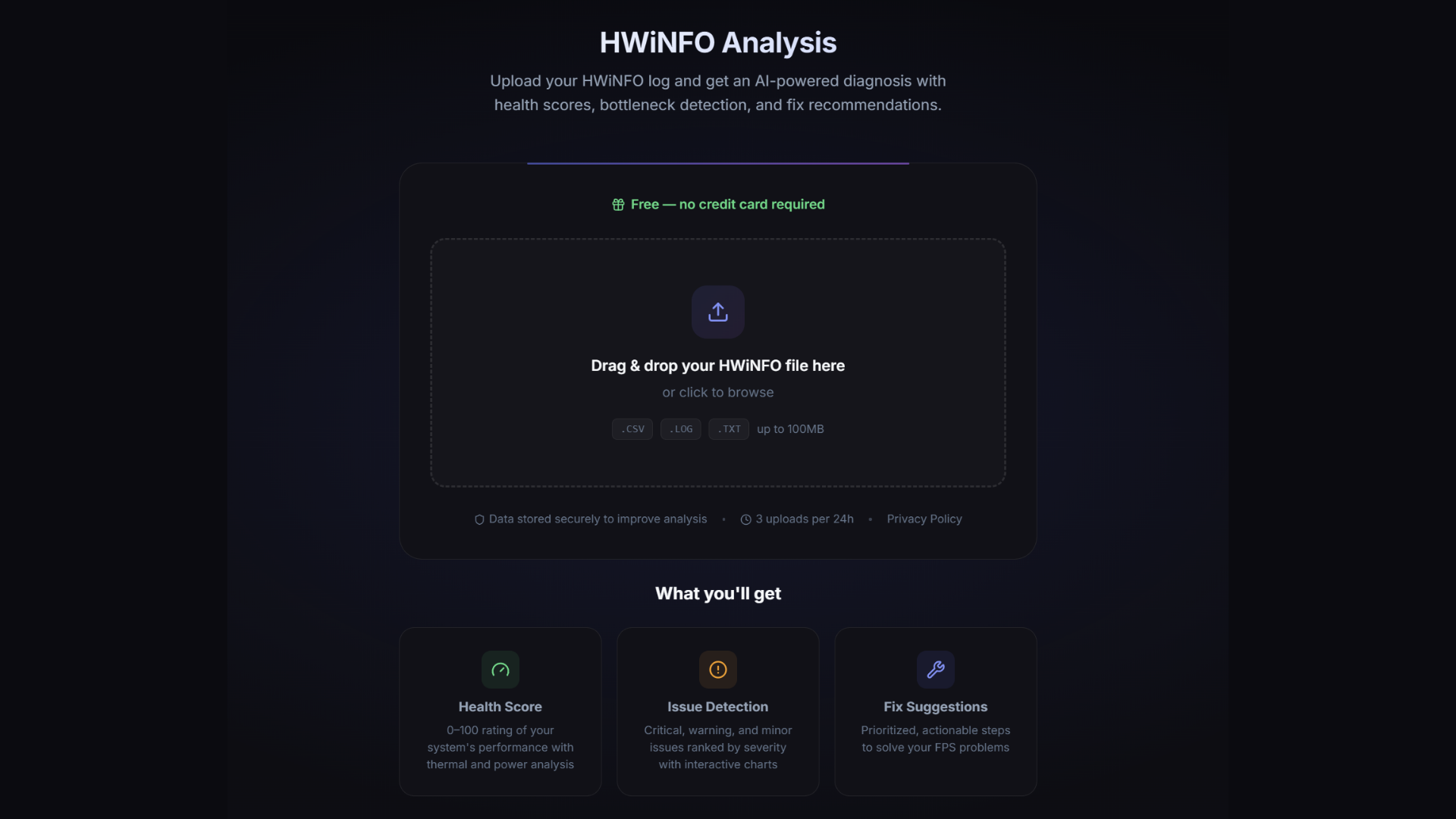 HWiNFO Analysis — health score overview